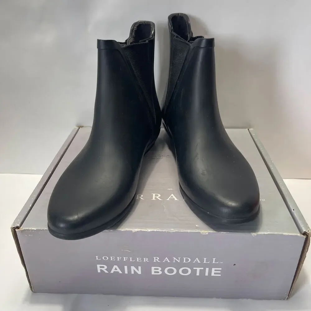 LOEFFLER RANDALL Rain Slip on Chelsea Boots in Black Size 8